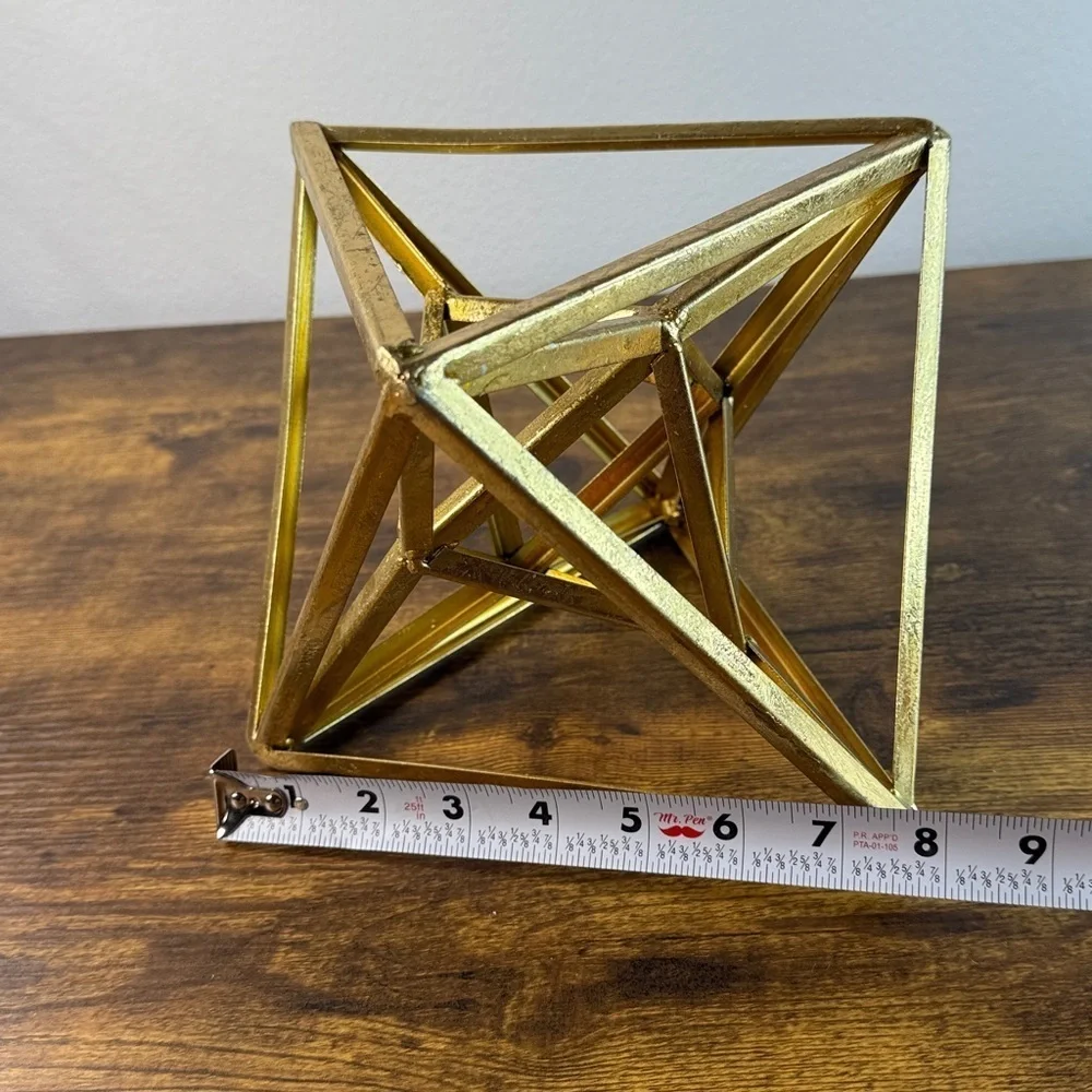 Geometric Gold Metal Brass Decor Piece
